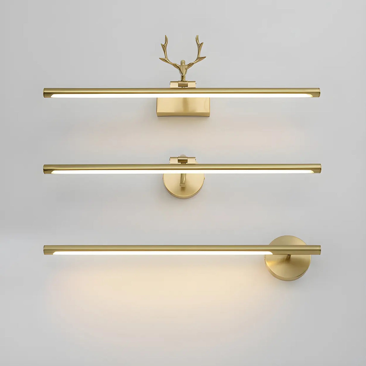 Stylish Brushed Gold Antler Art Vanity Wall Light Image - 4