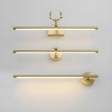 Stylish Brushed Gold Antler Art Vanity Wall Light Image - 4
