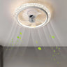 Stylish Clear 5-Blade Round Crystal Ceiling Fan Light Image - 1