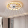 Stylish Clear 5-Blade Round Crystal Ceiling Fan Light Image - 2