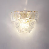 Stylish Clear Glass Gold Snow Metal Wall Sconce Image - 7