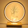 Stylish Creative Deer Silhouette Circle Table Lamp Image - 8