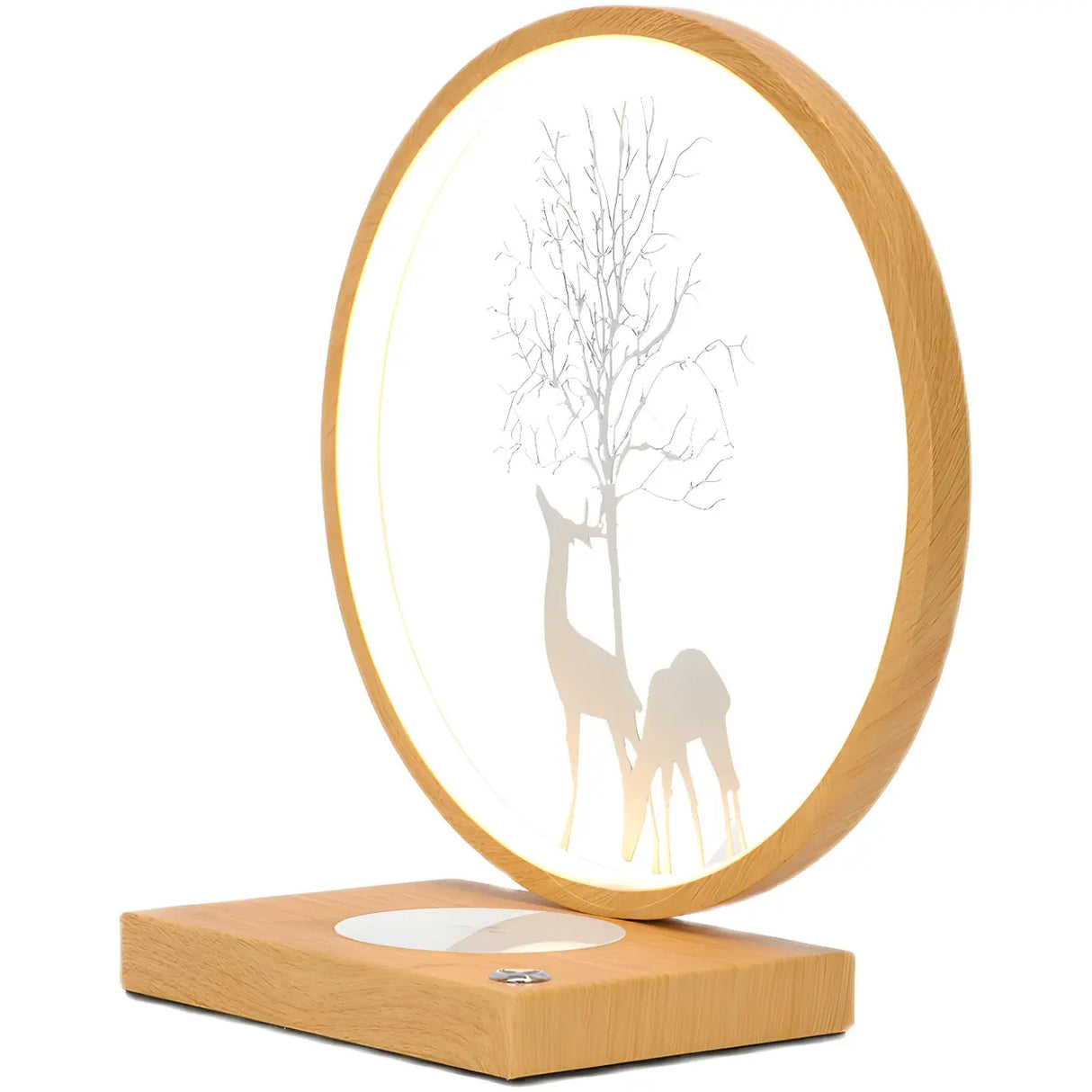 Stylish Creative Deer Silhouette Circle Table Lamp Image - 6