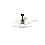 Stylish Crystal Accent Globe Shade Chandelier Fan Light #size
