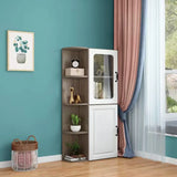 Stylish Design Closed Back Wood Narrow Storage Bookcase Image - 14