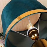 Stylish Fabric Barrel Ceramic Base Modern Table Lamp Image - 6