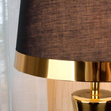 Stylish Fabric Barrel Ceramic Base Modern Table Lamp Image - 8