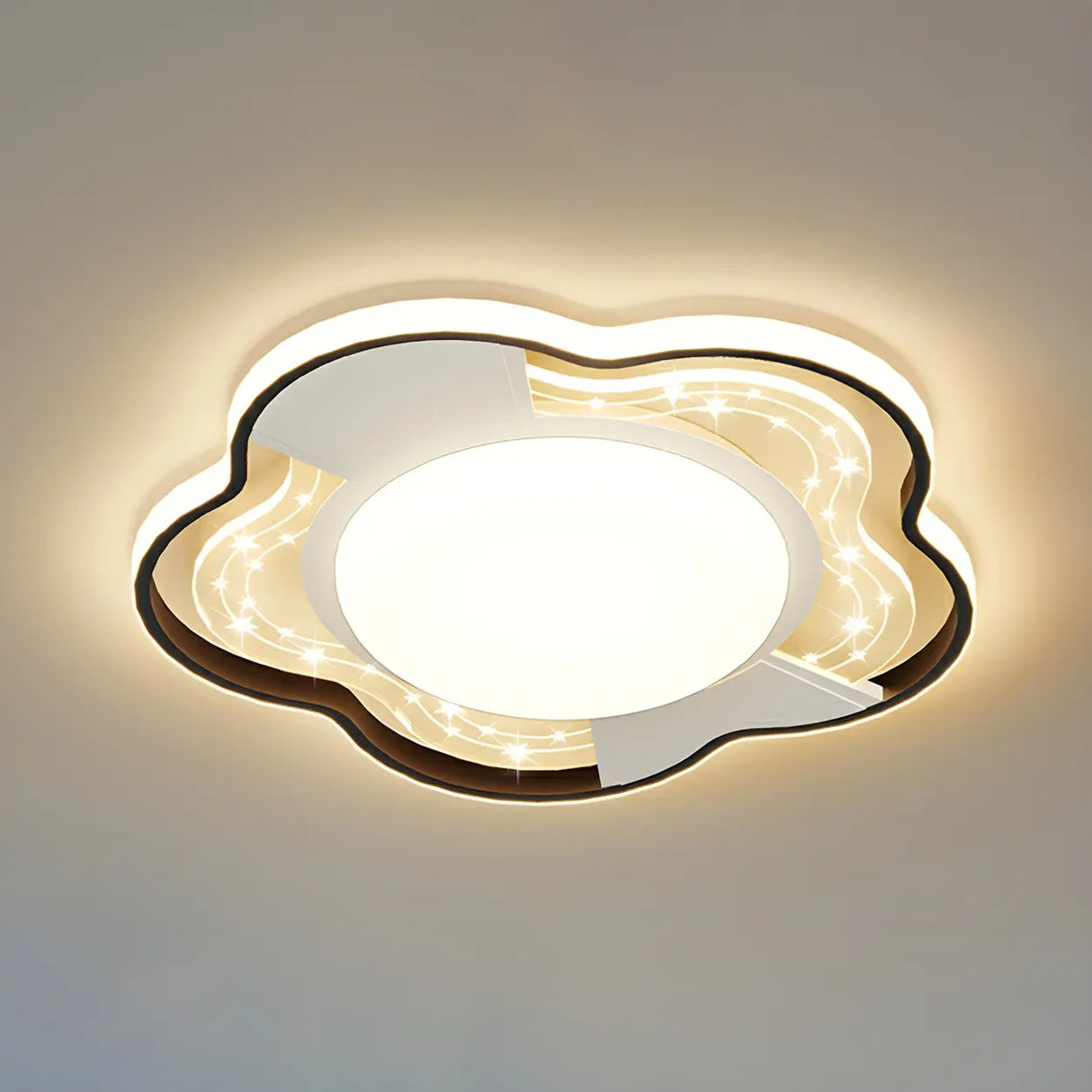 Stylish Flower Dimmable LED Flush Mount Ceiling Light Image - 14