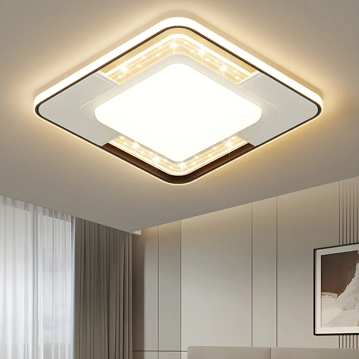 Stylish Flower Dimmable LED Flush Mount Ceiling Light Image - 18