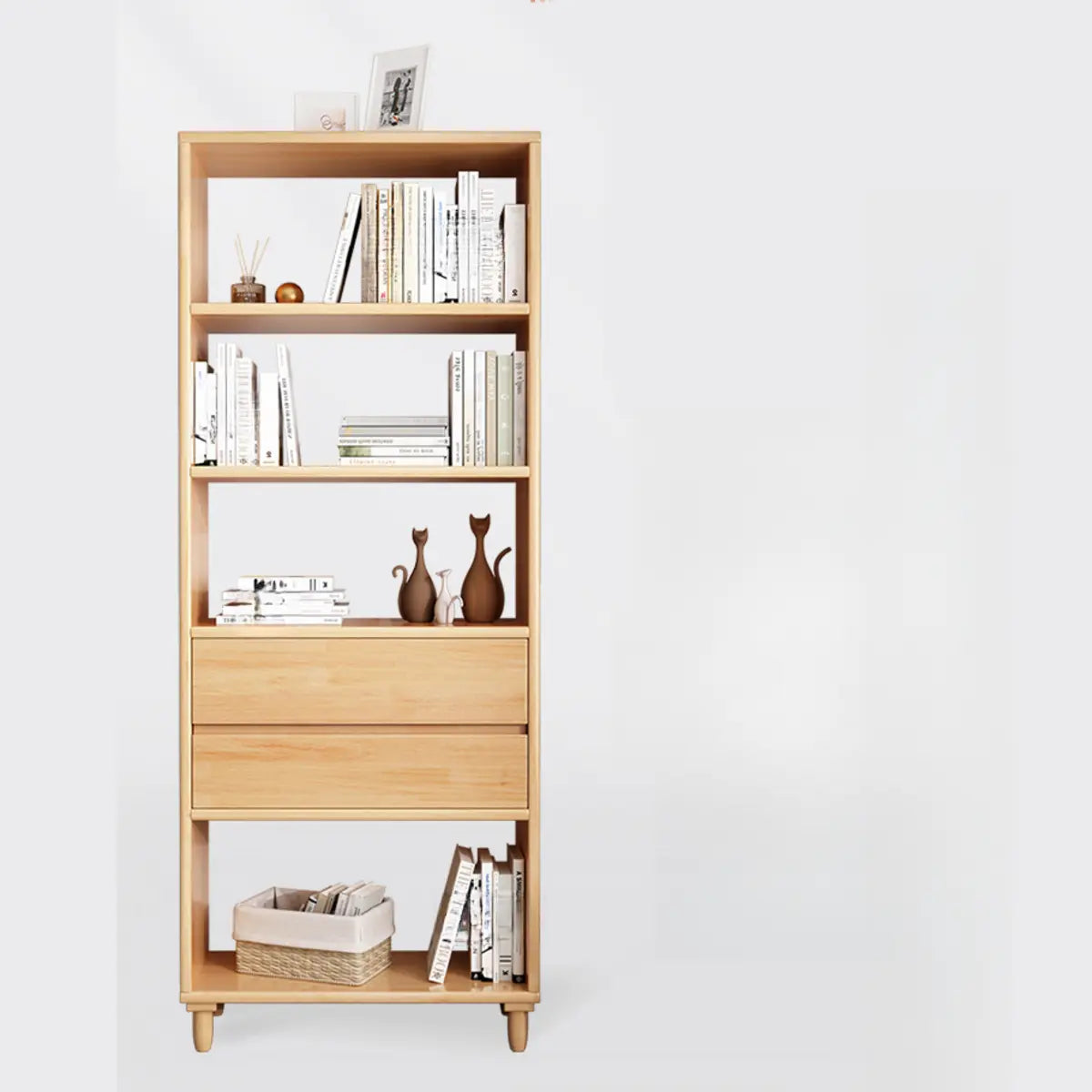 Stylish French Style Wooden Vertical Storage Bookcase Image - 6
