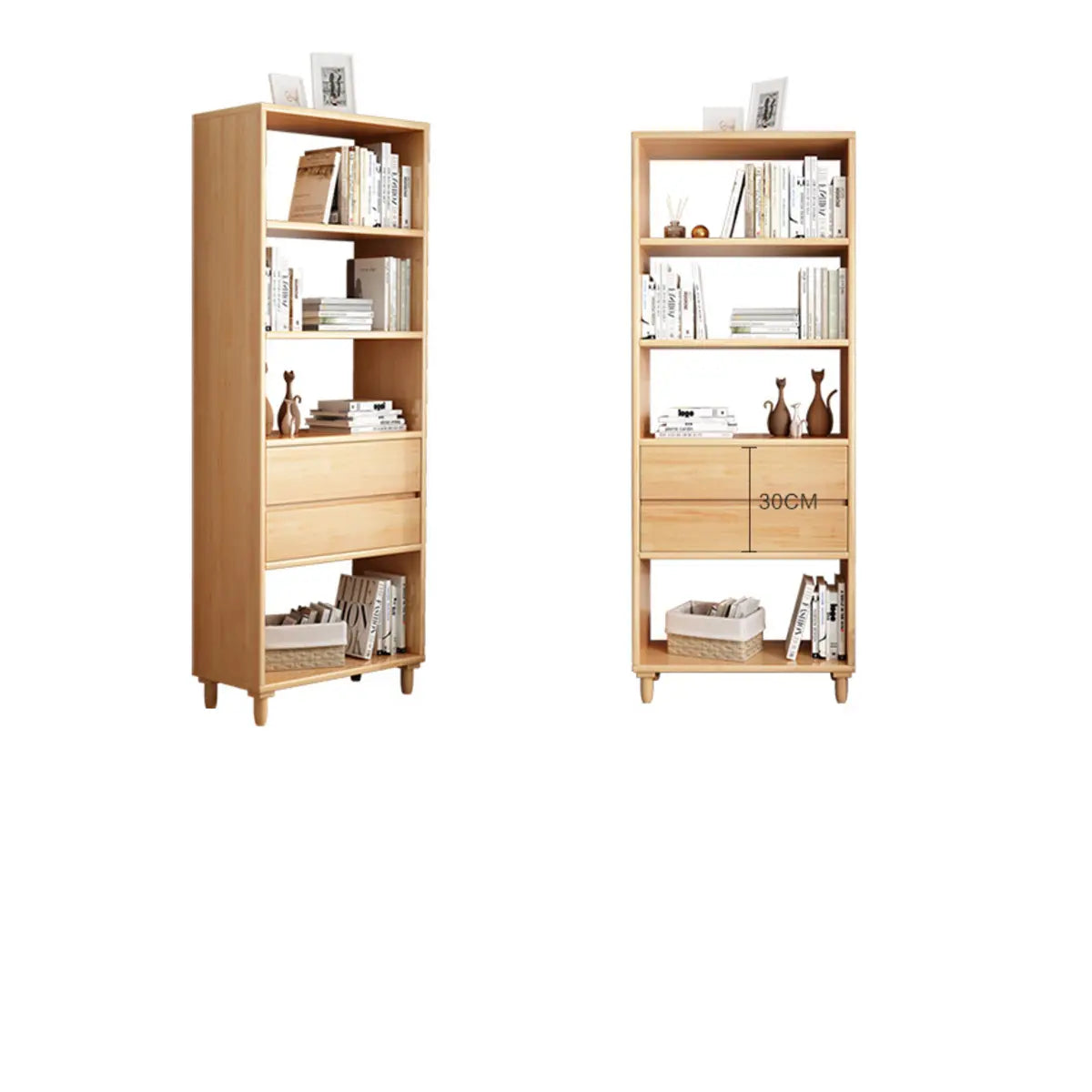 Stylish French Style Wooden Vertical Storage Bookcase Image - 8