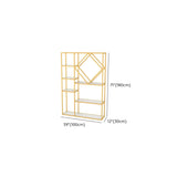 Stylish Geometric Metallic Gold Steel Display Bookshelf #size