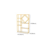Stylish Geometric Metallic Gold Steel Display Bookshelf Image - 11