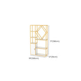 Stylish Geometric Metallic Gold Steel Display Bookshelf Image - 12