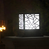 Stylish Geometric Solar Black Outdoor Post Table Lamp Image - 12