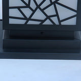 Stylish Geometric Solar Black Outdoor Post Table Lamp Image - 9