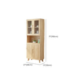 Stylish Glass Doors Closed Back Wood Storage Bookcases Image - 14
