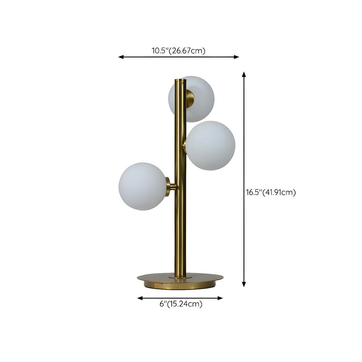 Stylish Gold 3-Light Globe Shade Metal Table Lamp 