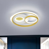 Stylish Gold Circle Ring LED Flush Mount Ceiling Light Image - 1