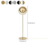 Stylish Gold Finish Spherical Metal LED Floor Lamp #size