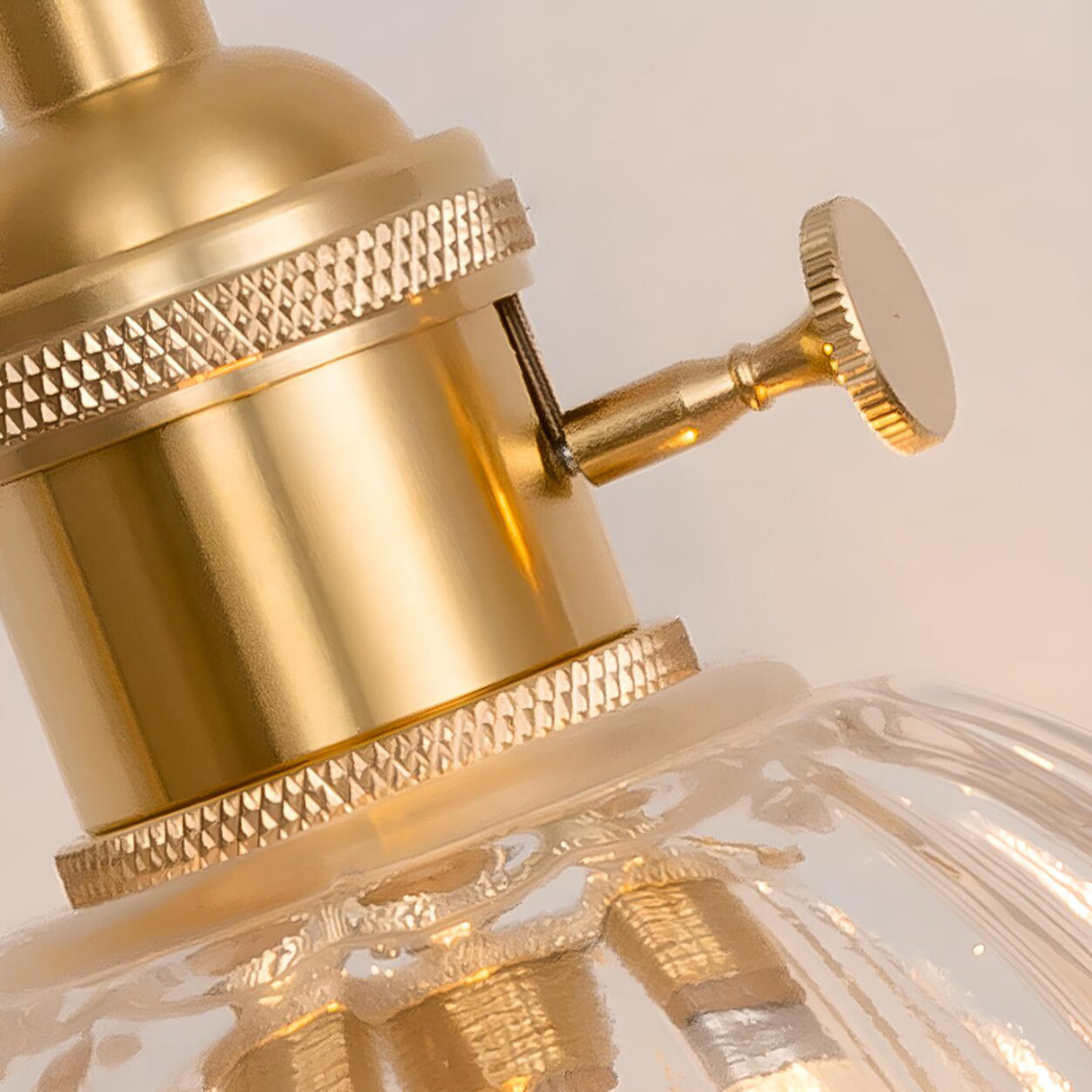 Stylish Gold Flower Clear Glass Bedside Wall Sconce Image - 15