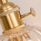 Stylish Gold Flower Clear Glass Bedside Wall Sconce Image - 15