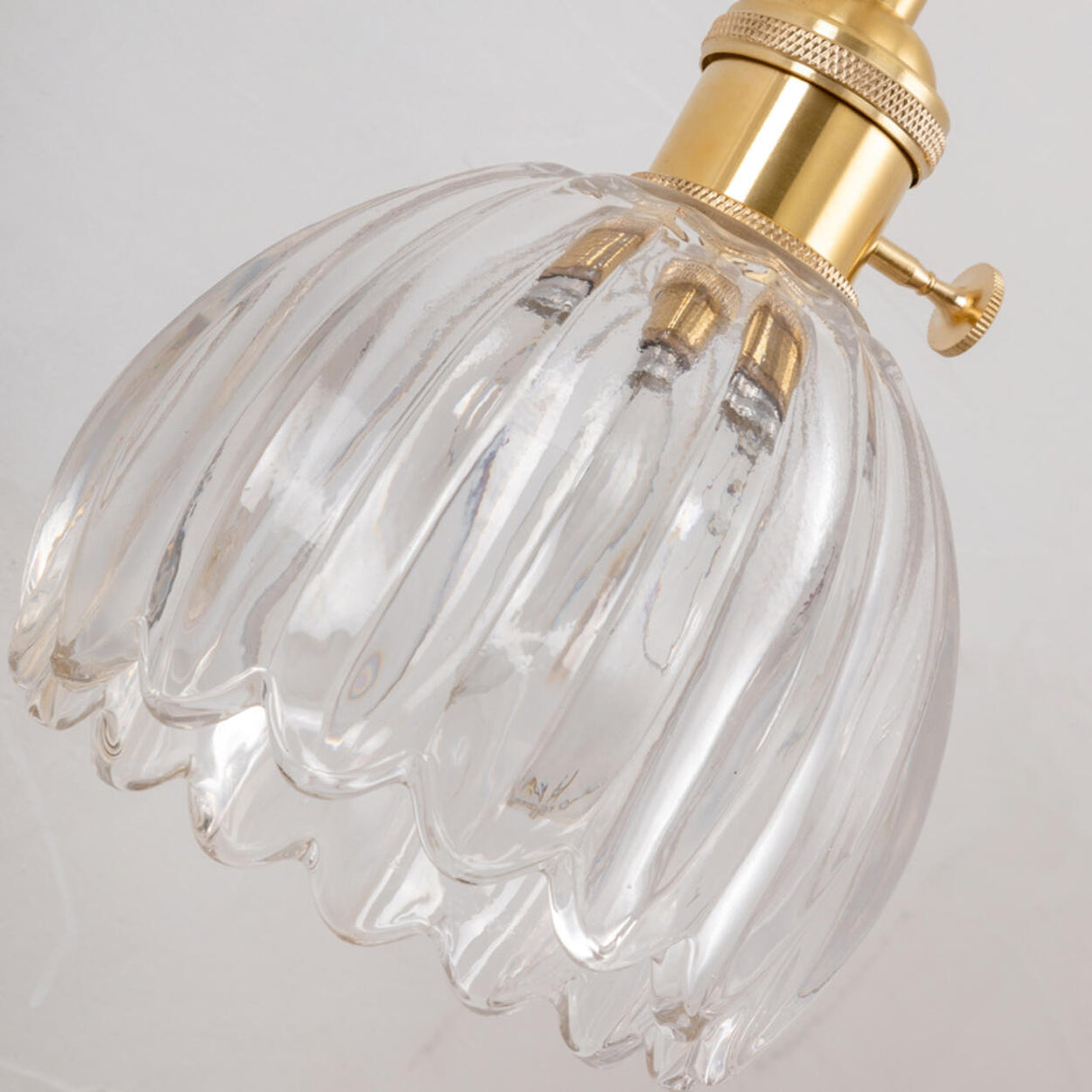 Stylish Gold Flower Clear Glass Bedside Wall Sconce Image - 16