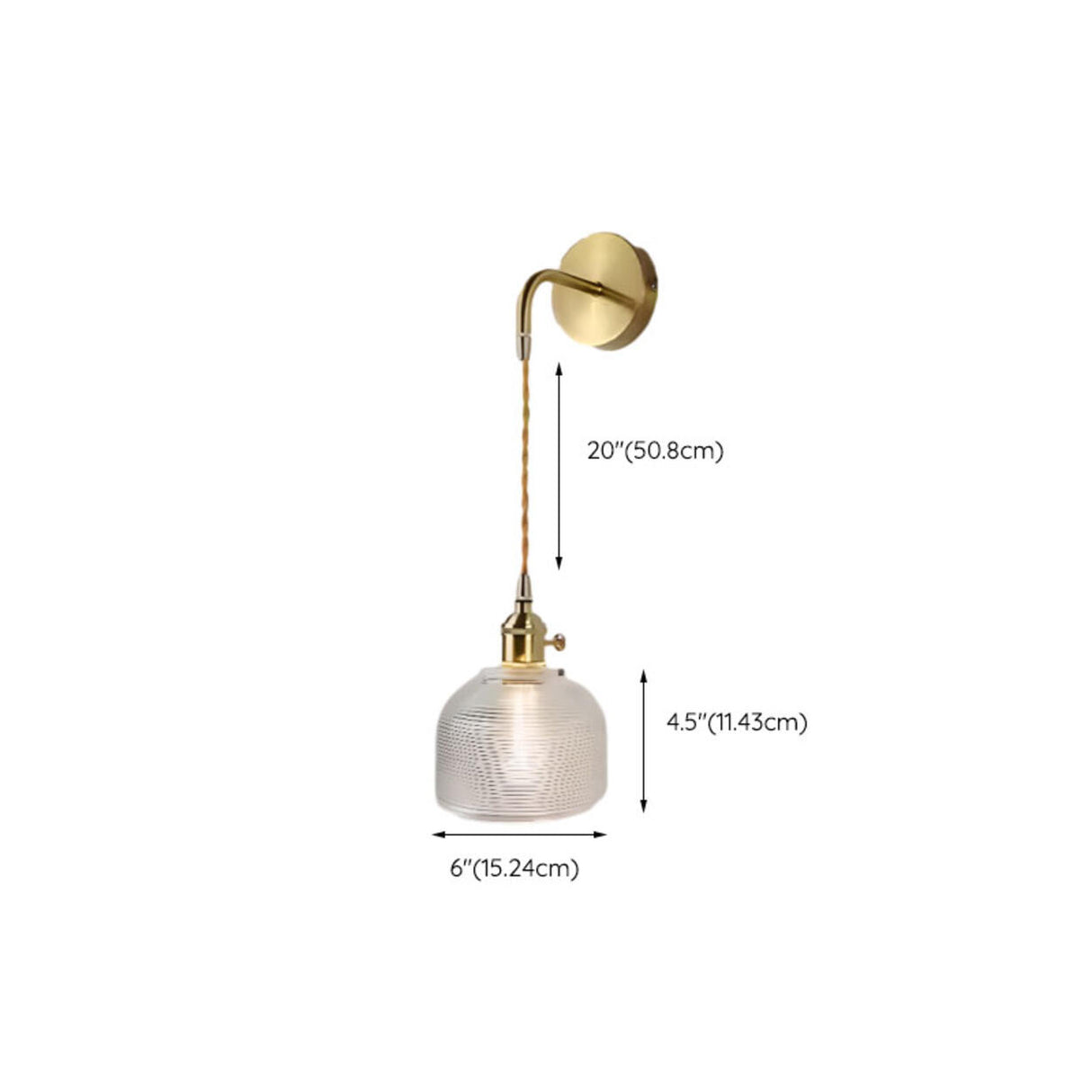 Stylish Gold Flower Clear Glass Bedside Wall Sconce Image - 18