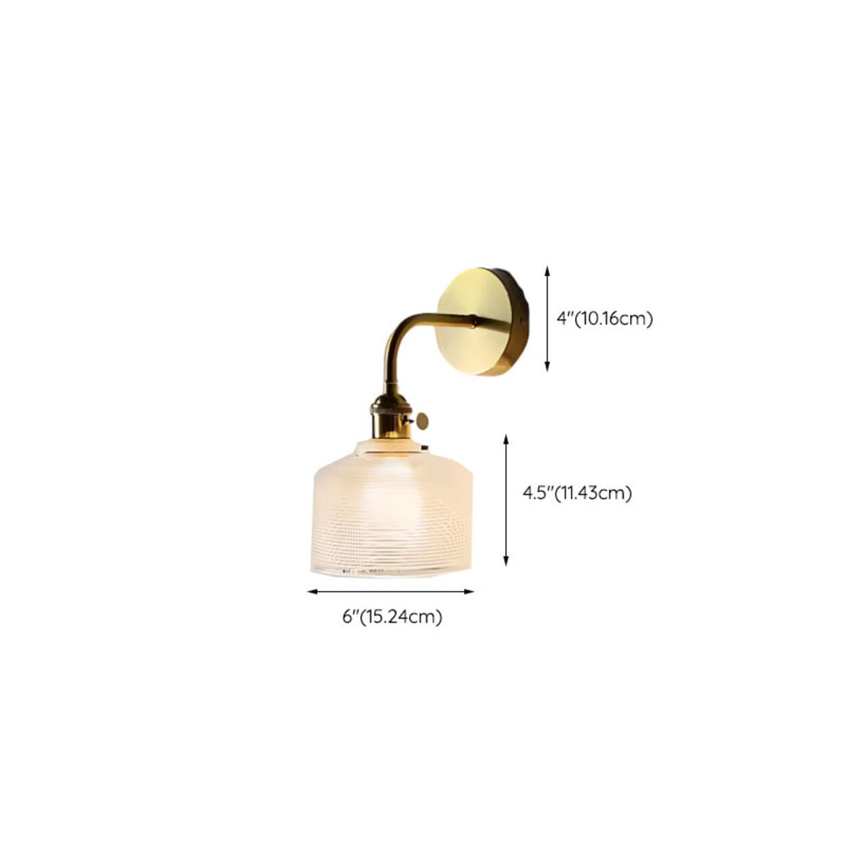 Stylish Gold Flower Clear Glass Bedside Wall Sconce Image - 20