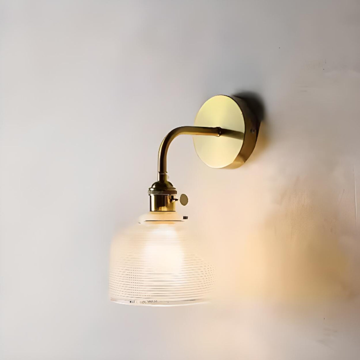 Stylish Gold Flower Clear Glass Bedside Wall Sconce Image - 7