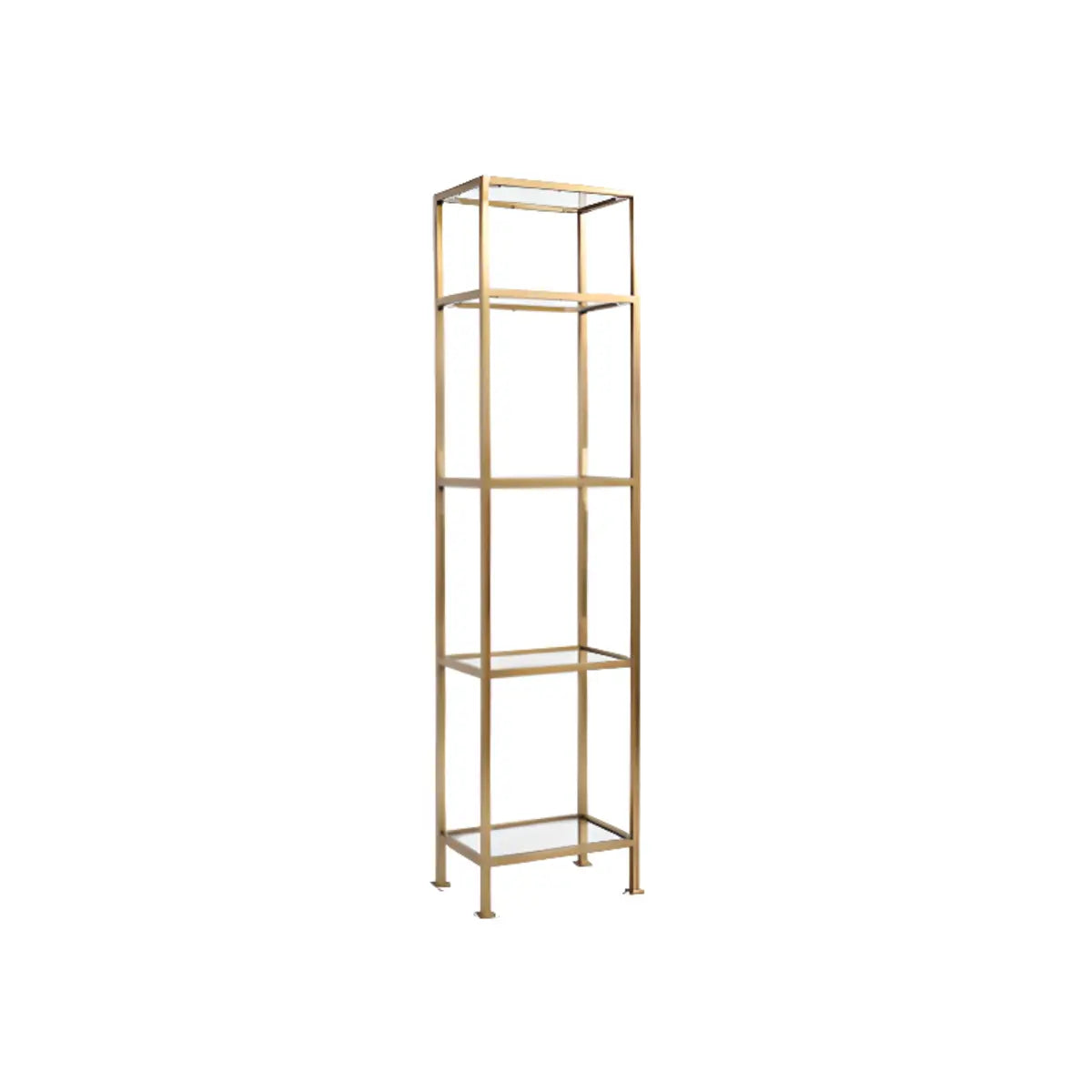 Stylish Golden Open-Back Iron Etagere Display Bookshelf Image - 10