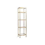 Stylish Golden Open-Back Iron Etagere Display Bookshelf Image - 10