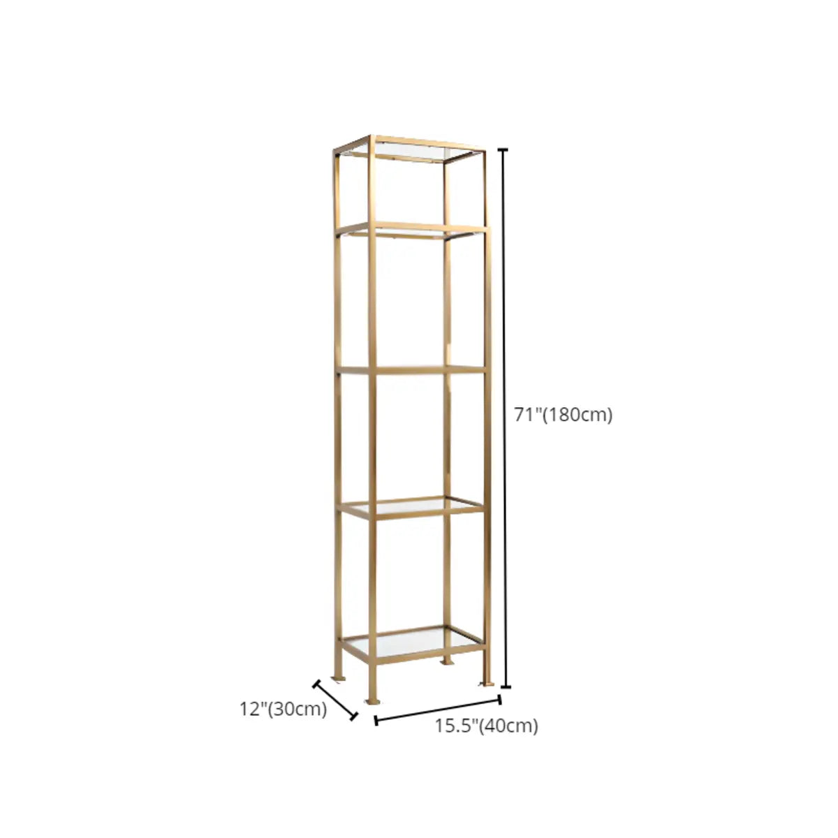 Stylish Golden Open-Back Iron Etagere Display Bookshelf 