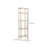 Stylish Golden Open-Back Iron Etagere Display Bookshelf #size