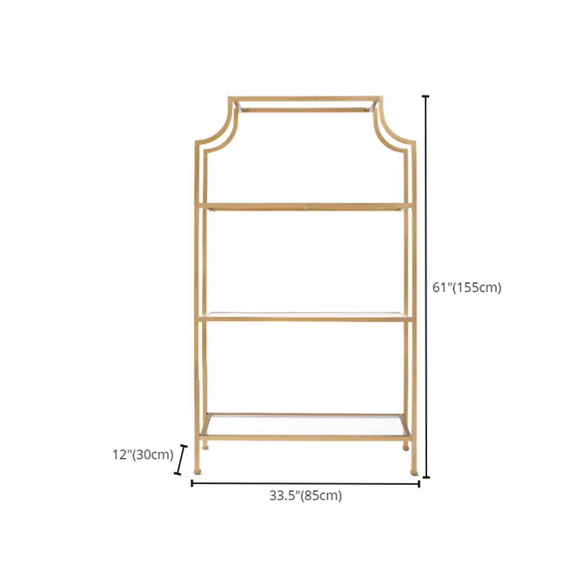 Stylish Golden Open-Back Iron Etagere Display Bookshelf Image - 12
