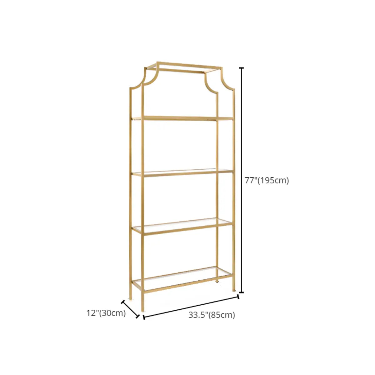 Stylish Golden Open-Back Iron Etagere Display Bookshelf Image - 13