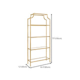 Stylish Golden Open-Back Iron Etagere Display Bookshelf Image - 13