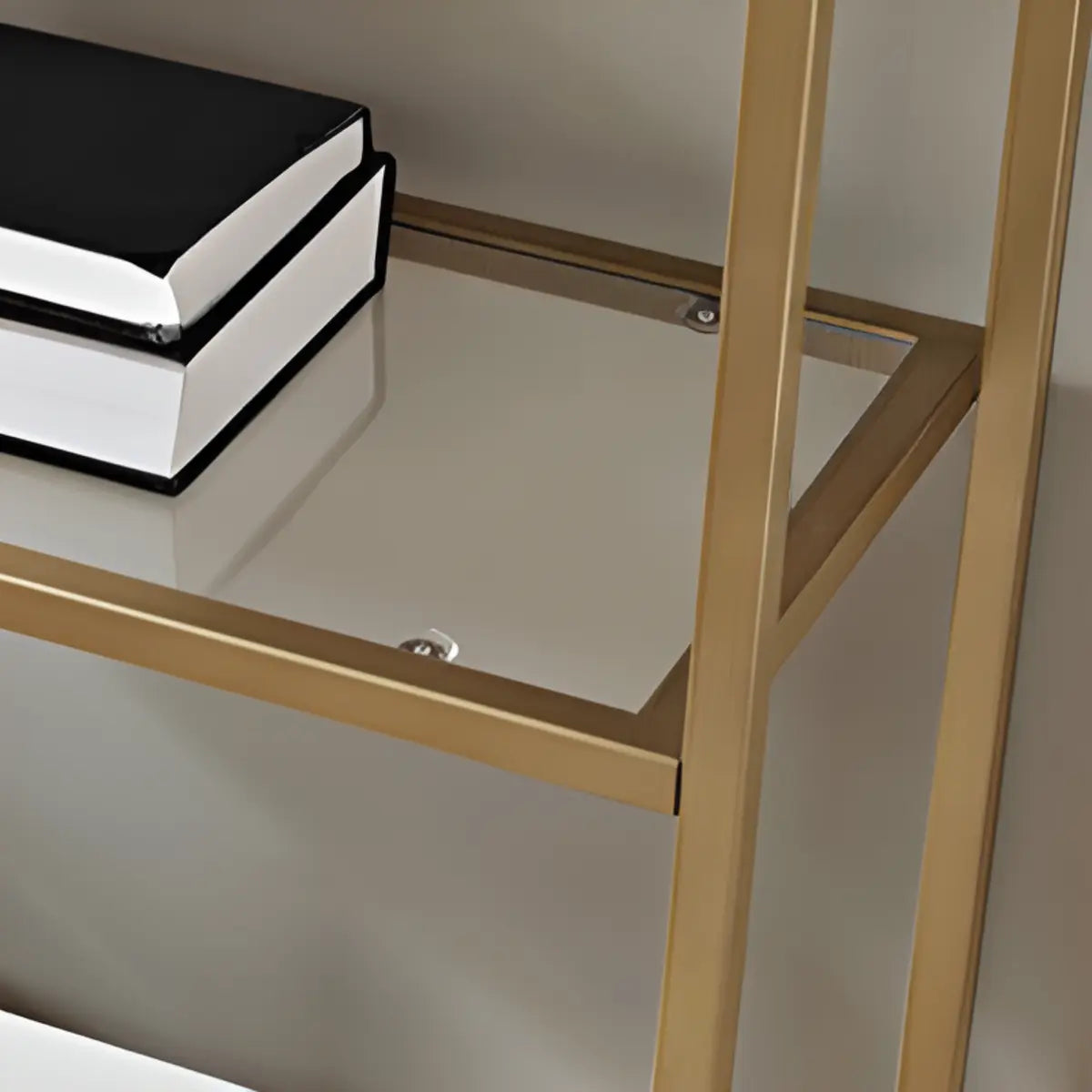 Stylish Golden Open-Back Iron Etagere Display Bookshelf Image - 6