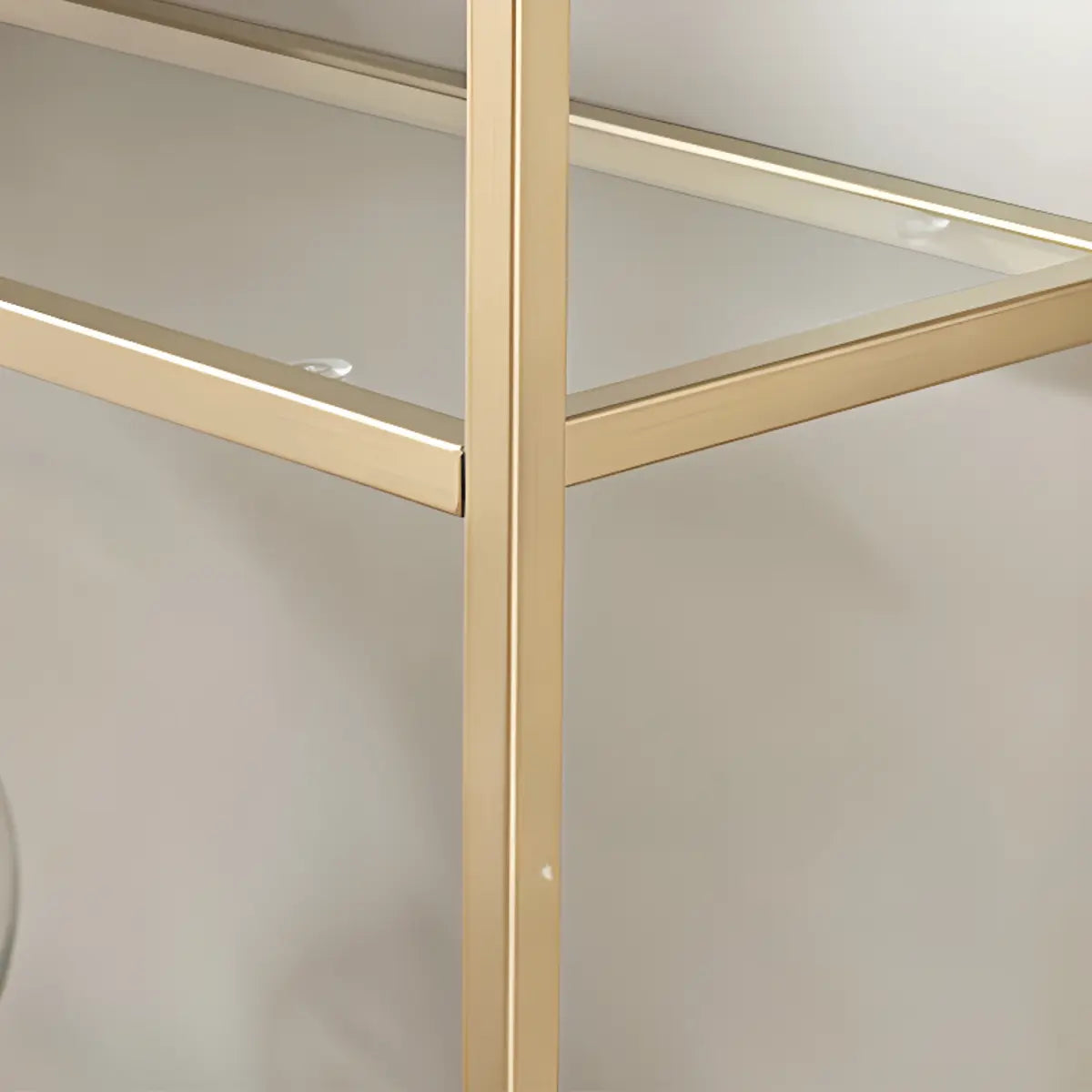 Stylish Golden Open-Back Iron Etagere Display Bookshelf Image - 7