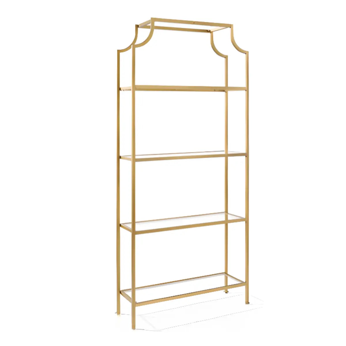 Stylish Golden Open-Back Iron Etagere Display Bookshelf Image - 8