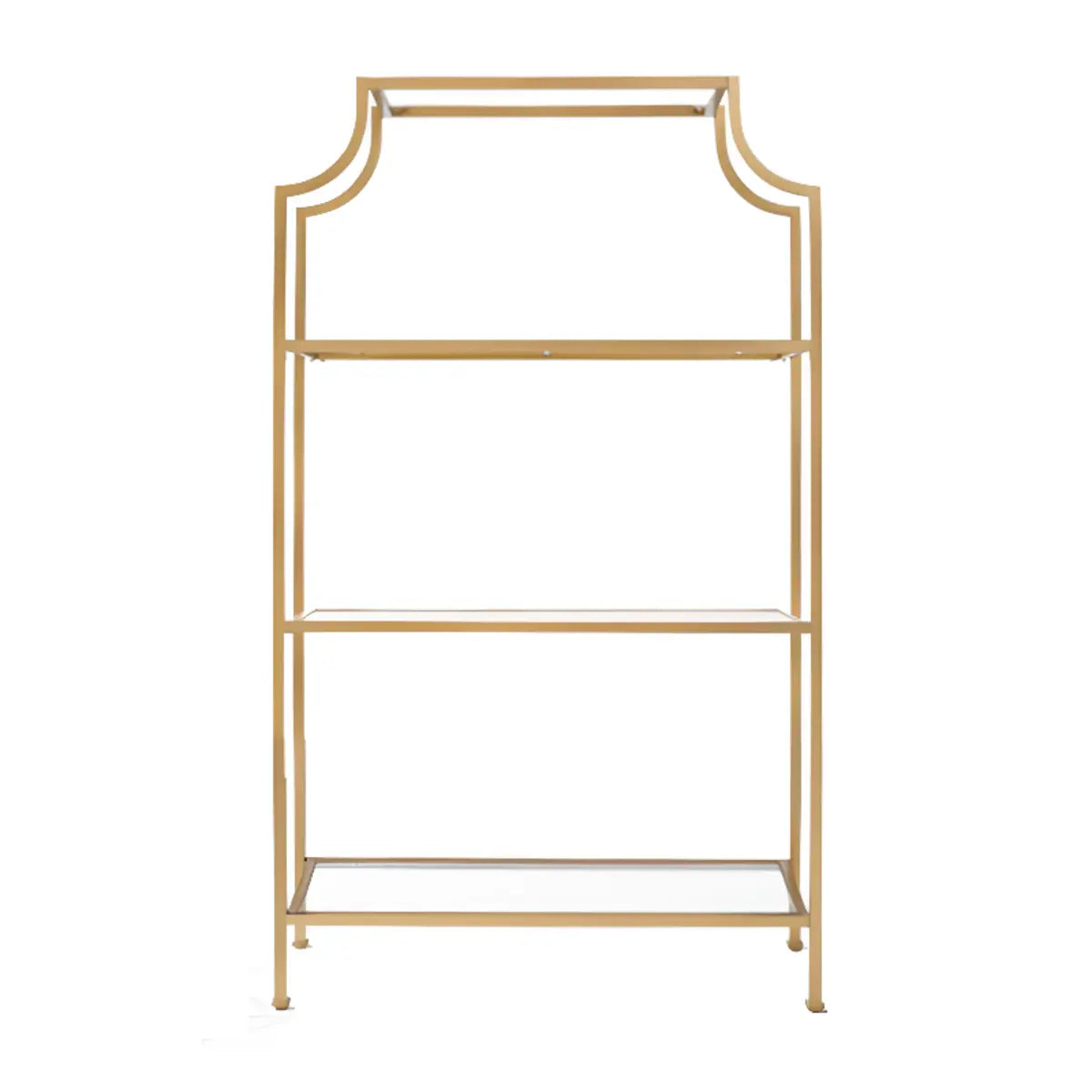 Stylish Golden Open-Back Iron Etagere Display Bookshelf Image - 9