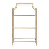 Stylish Golden Open-Back Iron Etagere Display Bookshelf Image - 9