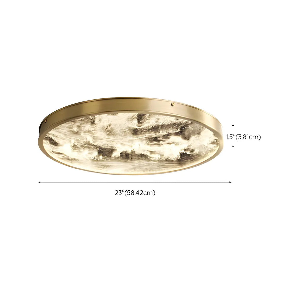Stylish Golden Round Dimmable LED Flush Mount Light 