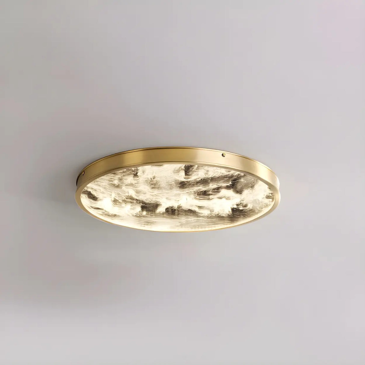 Stylish Golden Round Dimmable LED Flush Mount Light Image - 6