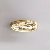 Stylish Golden Round Dimmable LED Flush Mount Light Image - 6