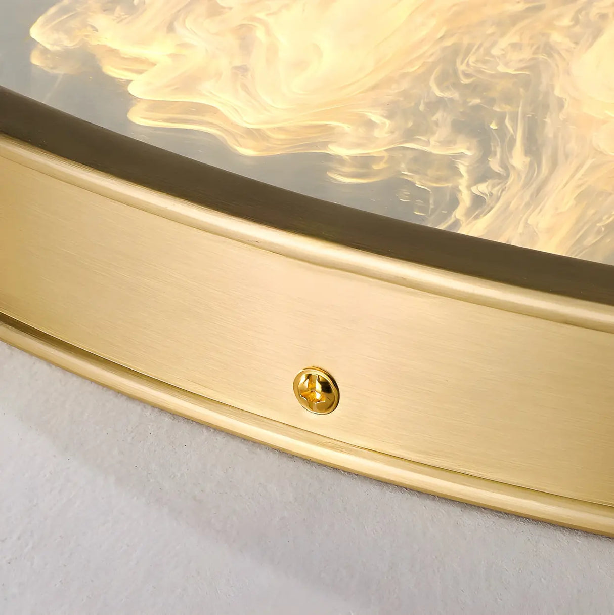 Stylish Golden Round Dimmable LED Flush Mount Light Image - 9