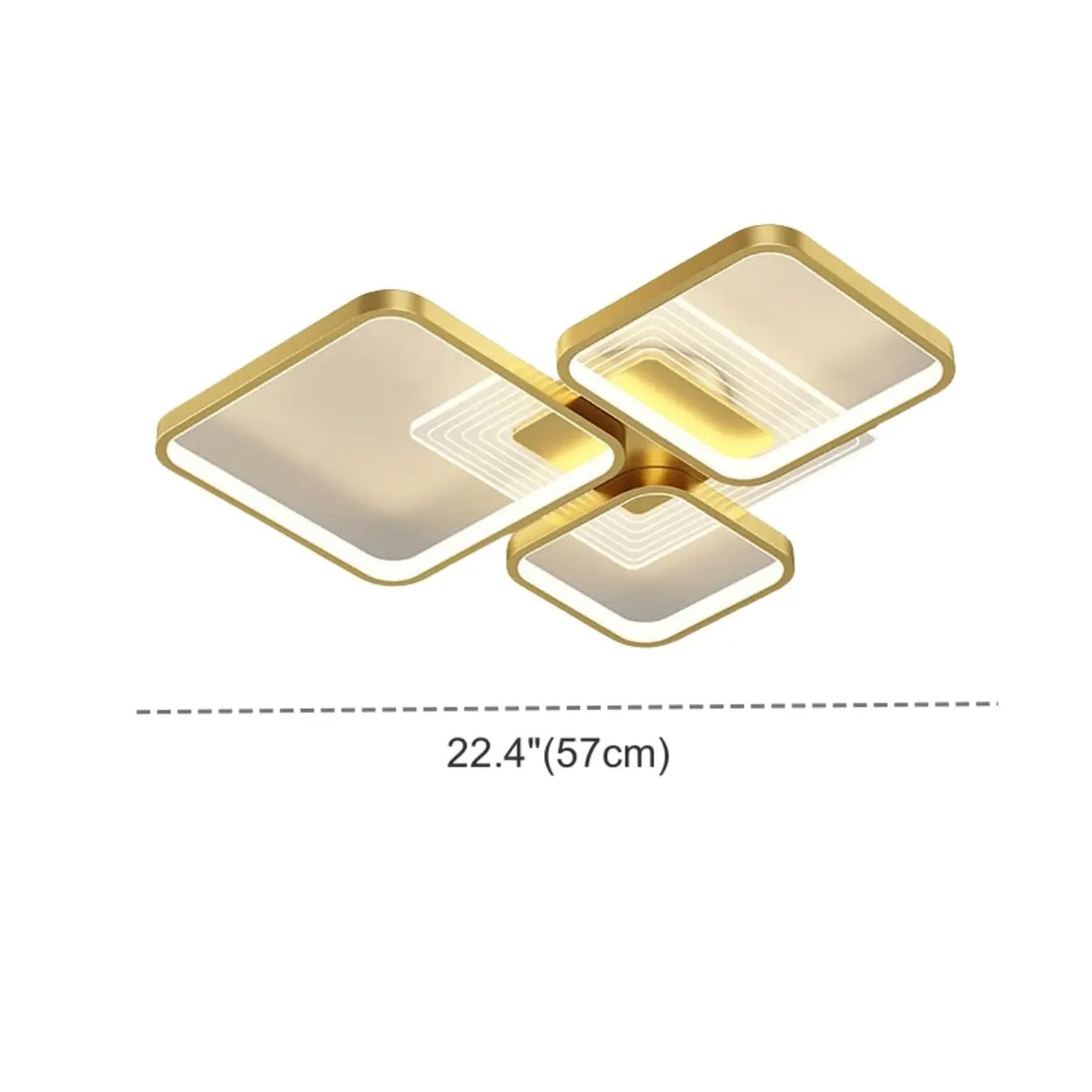 Stylish Golden Square LED Flush Mount Ceiling Light 