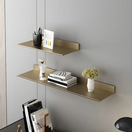 Stylish Horizontal Wall Mount Metal Short Bookshelves Image - 1