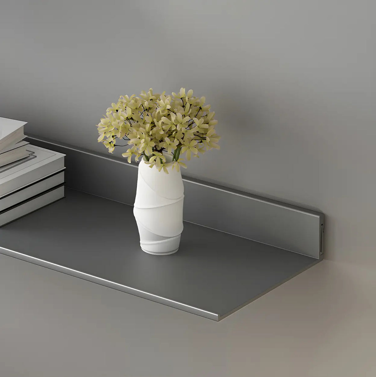 Stylish Horizontal Wall Mount Metal Short Bookshelves Image - 10