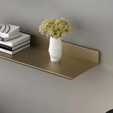 Stylish Horizontal Wall Mount Metal Short Bookshelves Image - 9
